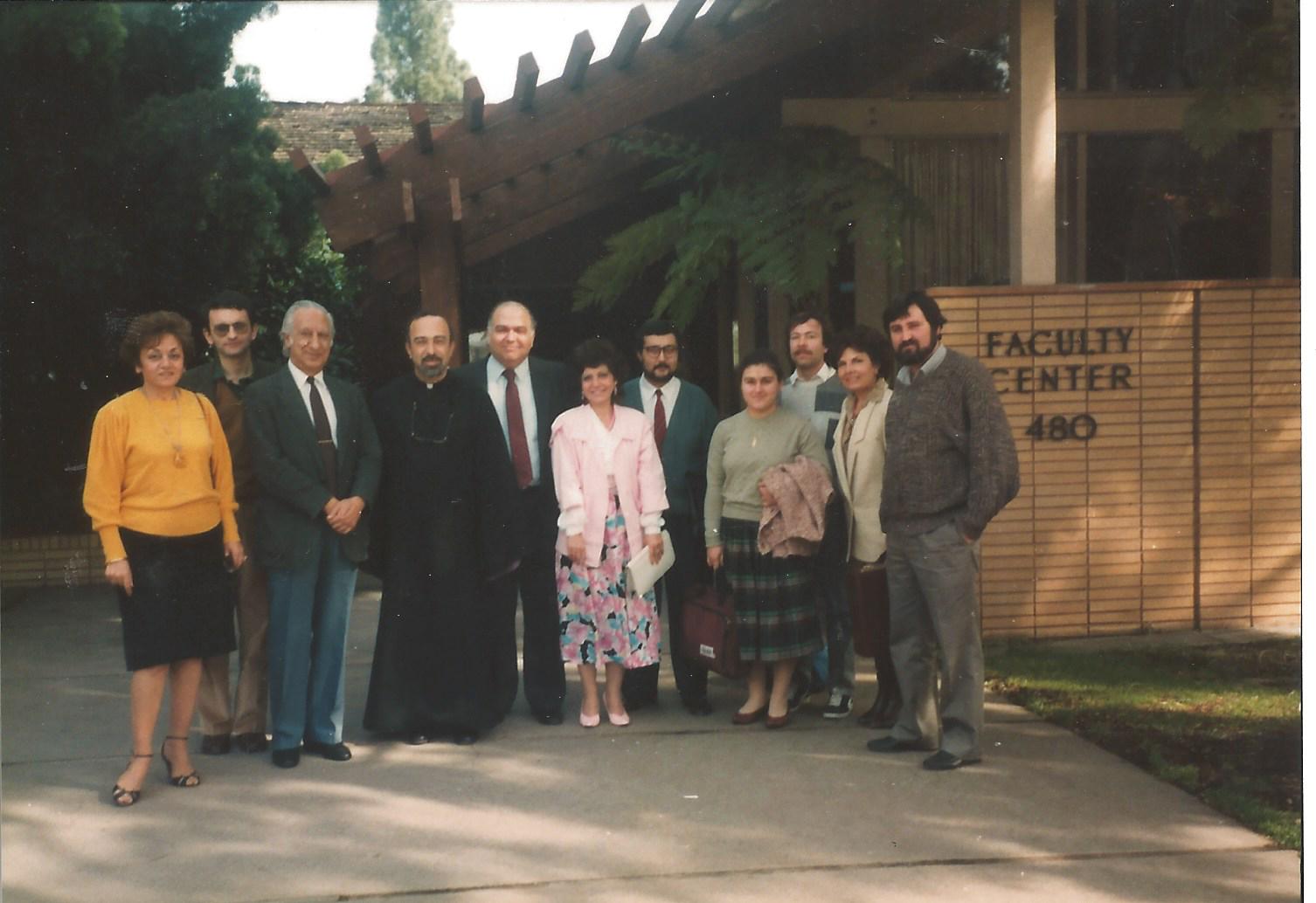 Armenian Studies graduate students with Prof. Avedis Sanjian, Arch. Datev Sarkiian Prelate, and Prof. Richard Hovannisian